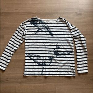 HTF Wildlife Conservation Society x J. Crew striped long sleeve featuring whales